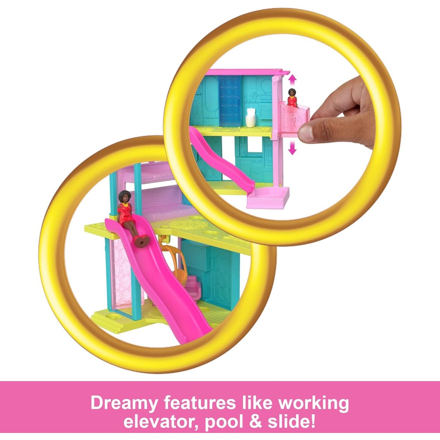 Mini BarbieLand Doll House Sets Mini Dreamhouse with Surprise Doll - Pink