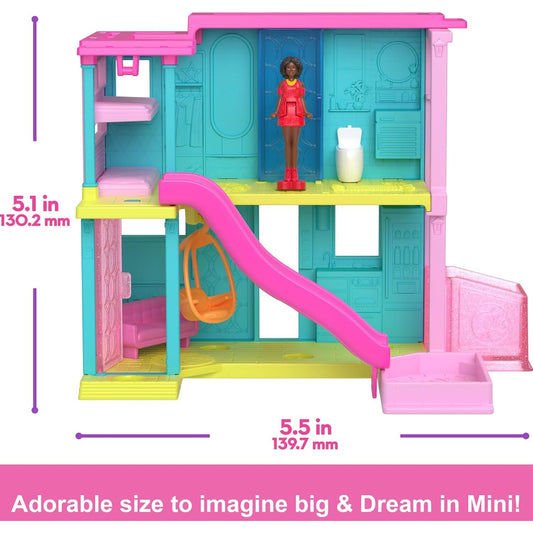 Mini BarbieLand Doll House Sets Mini Dreamhouse with Surprise Doll - Pink